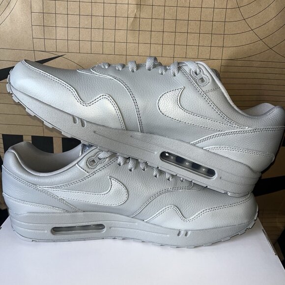 NEW Nike By You Air Max 1 Triple Gray Silver HQ3714-900 Men\'s Size 13 main image 7